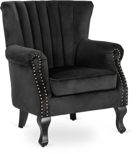Fotel fekete bársony kárpittal – MALLO