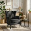 Fotel fekete bársony kárpittal – MALLO