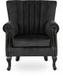 Fotel fekete bársony kárpittal – MALLO
