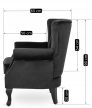Fotel fekete bársony kárpittal – MALLO