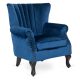 MALLO Armchair Dark Blue Velvet Upholstery