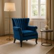 MALLO Armchair Dark Blue Velvet Upholstery
