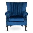 MALLO Armchair Dark Blue Velvet Upholstery