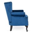 MALLO Armchair Dark Blue Velvet Upholstery