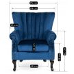 MALLO Armchair Dark Blue Velvet Upholstery