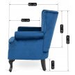 MALLO Armchair Dark Blue Velvet Upholstery