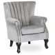 MALLO Armchair Grey Velvet Upholstery