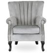 MALLO Armchair Grey Velvet Upholstery