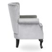 MALLO Armchair Grey Velvet Upholstery