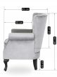 MALLO Armchair Grey Velvet Upholstery