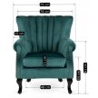 MALLO Armchair Green Velvet Upholstery