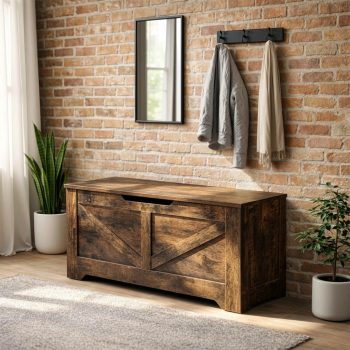 Storage Bench Rustic Oak 100 cm MARGOT