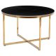 Keramický stôl čierny mramor matný / zlatá – MARINE