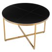 Keramický stôl čierny mramor matný / zlatá – MARINE