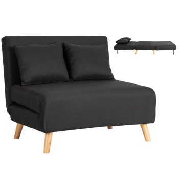 2-seater recliner armchair in black color - Marry 2