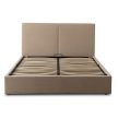 Posteľ 160x200 cm s úložným priestorom v béžovej farbe s kordovým čalúnením – MARSYLIA