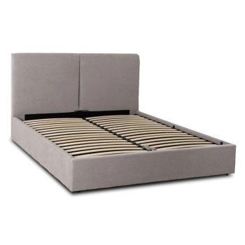   Posteľ 160x200 cm s úložným priestorom v sivej farbe s látkovým čalúnením – MARSYLIA