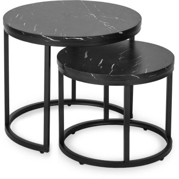   Dohányzóasztal szett fekete márvány hatású felülettel MAURO