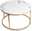 Asztal fehér márvány/arany színben CLIFF MAX