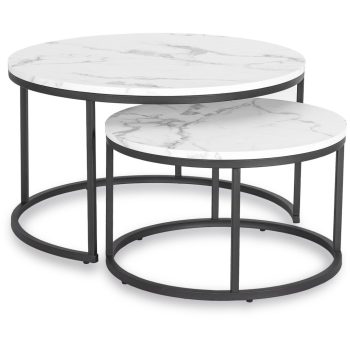   Dohányzóasztal szett fehér márvány hatású felülettel DAFNE MAX