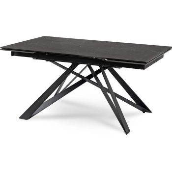   Kihúzható kerámia étkezőasztal 160–240 cm méretben, fekete márvány színben MAXIME