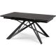 Extendable ceramic dining table 160-240 cm in black marble finish - Maxime