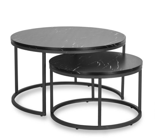 Dohányzóasztal szett fekete márvány hatású felülettel MAURO MAX