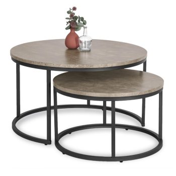 Set konferenčných stolíkov ROCKY MAX betón/čierna