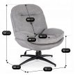 Forgó pihenőfotel szürke színben - MESA
