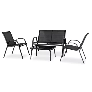 Outdoor Furniture Set Black MINNESOTA