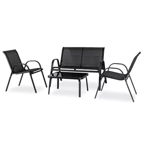 Outdoor Furniture Set Black MINNESOTA