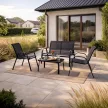 Outdoor Furniture Set Black MINNESOTA