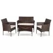 MISSISIPI Garden Furniture Set Brown/Beige
