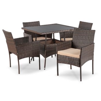 Kerti bútor szett barna/bézs színben – MORADO