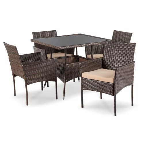 Záhradný nábytok set hnedá/béžová – MORADO