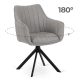 Otočná jedálenská stolička MUMBAI sivá