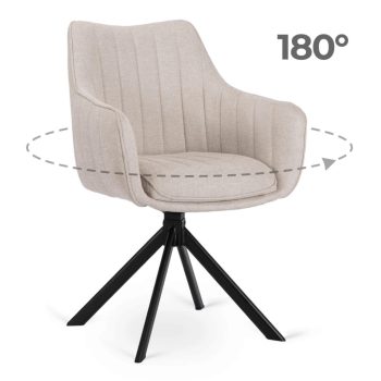 Otočná jedálenská stolička MUMBAI krémová