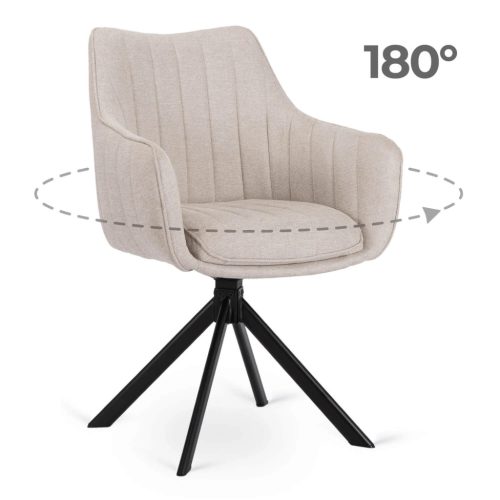 Otočná jedálenská stolička MUMBAI krémová