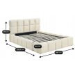 Posteľ 140x200 cm s úložným priestorom v krémovej farbe s velúrovým čalúnením – MURCJA