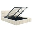 Posteľ 160x200 cm s úložným priestorom v krémovej farbe s velúrovým čalúnením – MURCJA