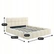 Posteľ 160x200 cm s úložným priestorom v krémovej farbe s velúrovým čalúnením – MURCJA