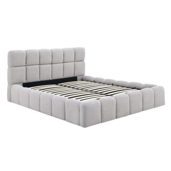   Franciaágy szürke szövet boucle kárpittal. 160x200 MURCJA