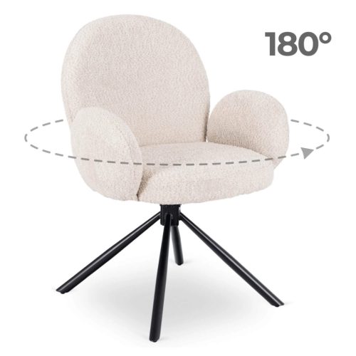 Otočná stolička béžové bouclé – MUSSO