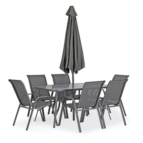 Outdoor Furniture Set Black NEBRASKA