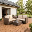 NEGRO Garden Furniture Set Brown/Beige