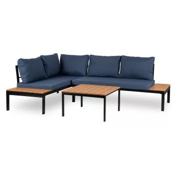 Garden furniture set in dark blue/black finish - Norman
