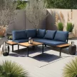 Garden furniture set in dark blue/black finish - Norman