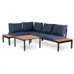 Garden furniture set in dark blue/black finish - Norman