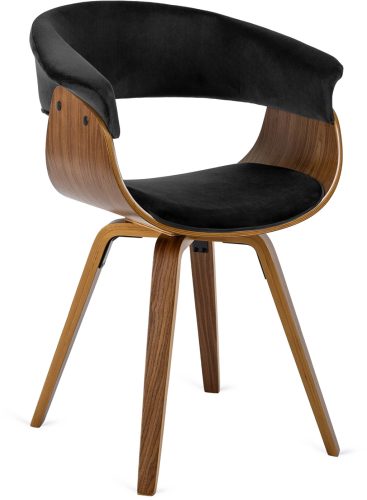 Stolička OHIO 2 čierna, zamat, ohýbaná preglejka