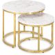 Dohányzóasztal szett márvány hatású felülettel arany kivitelben – OLIS